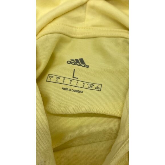 Adidas Yellow Hoodie Sweatshirt Large Long Sleeve Casual Pullover READ - Picture 6 of 7
